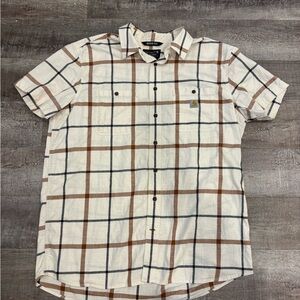 Carhartt Men's Casual Plaid Shirt - Brown, White, and Black